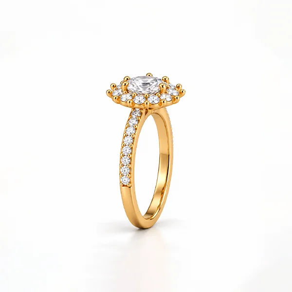 White Sapphire Gold Ring R55