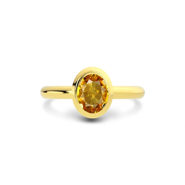 Yellow Sapphire Gold Ring R14