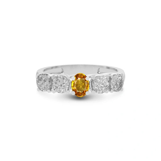 Yellow Sapphire Platinum Ring R10