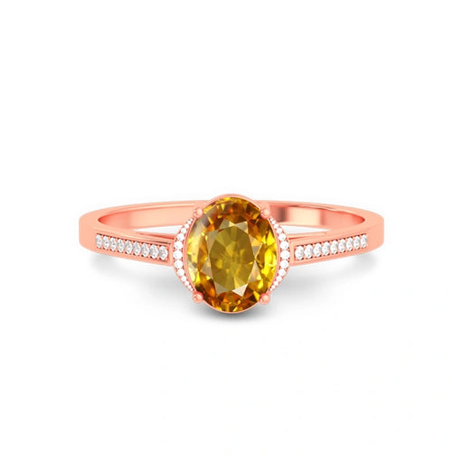 Yellow Sapphire Rose Gold Ring R53
