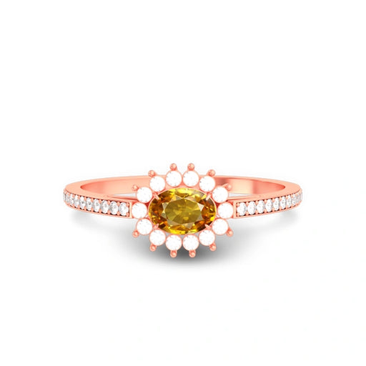 Yellow Sapphire Rose Gold Ring R55