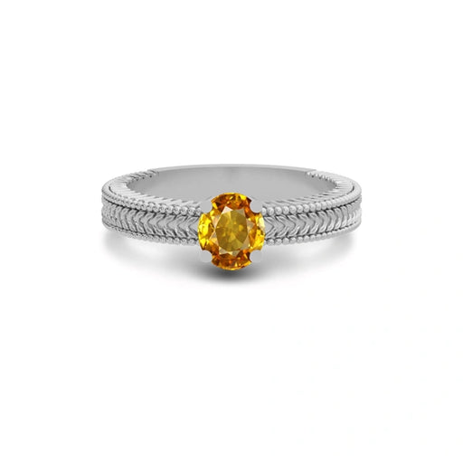 Yellow Sapphire Sterling Silver Ring R3