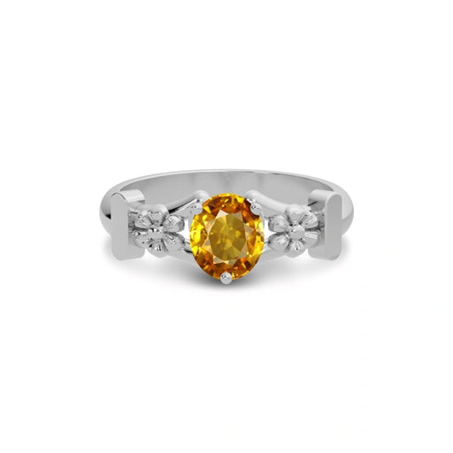 Yellow Sapphire Sterling Silver Ring R18