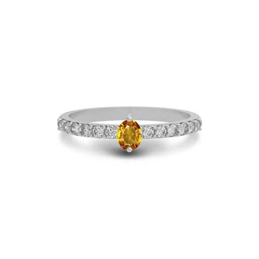 Yellow Sapphire Sterling Silver Ring R20