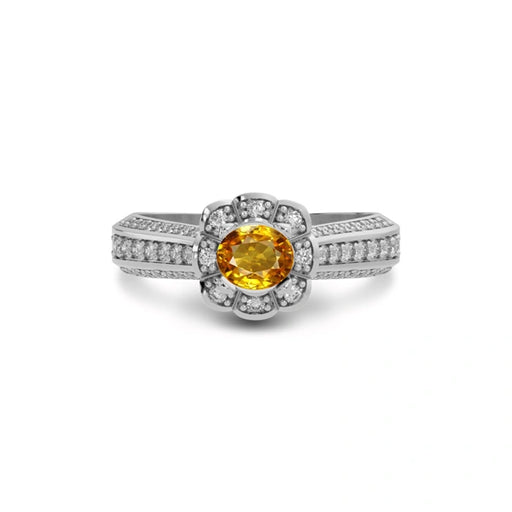 Yellow Sapphire Sterling Silver Ring R30