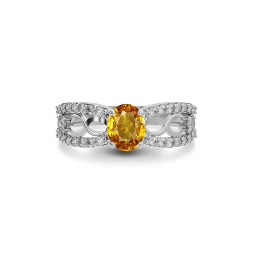 Yellow Sapphire Sterling Silver Ring R34
