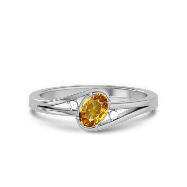 Yellow Sapphire Sterling Silver Ring R44