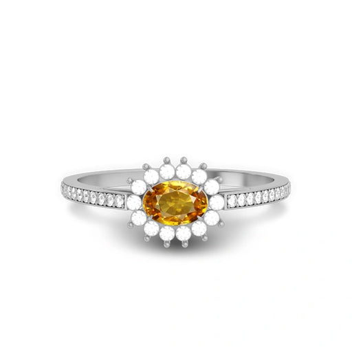 Yellow Sapphire Sterling Silver Ring R55
