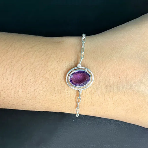 Amethyst Silver Rakhi - RK-2AM