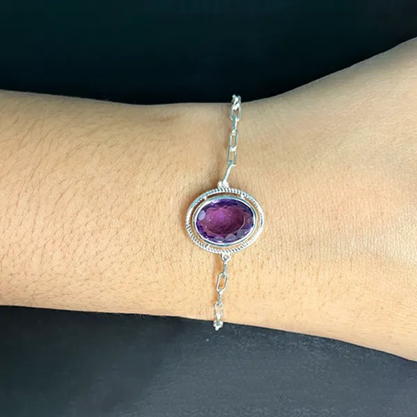 Amethyst Silver Rakhi - RK-2AM