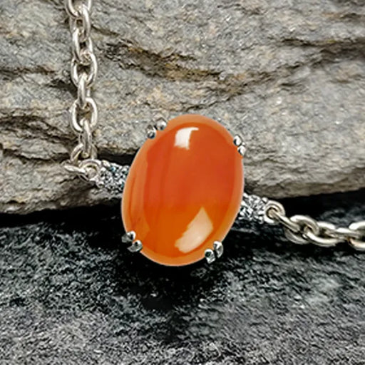 Carnelian Silver Rakhi - RK-1CL