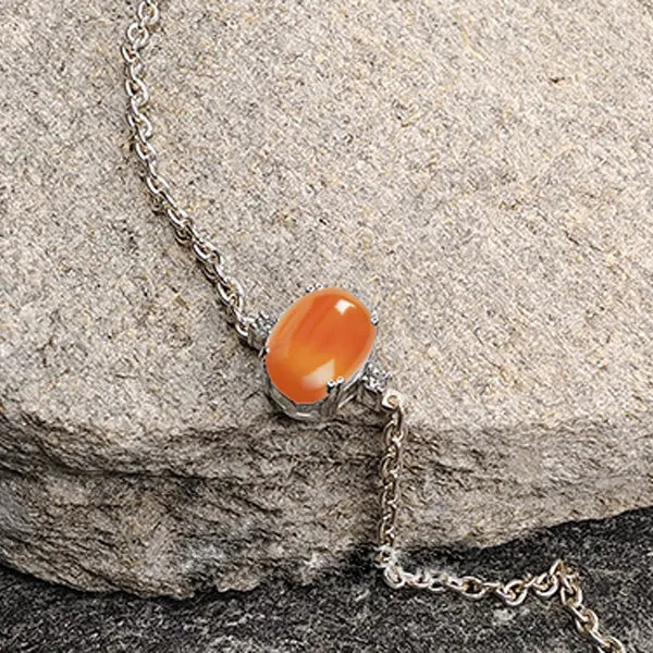 Carnelian Silver Rakhi - RK-1CL