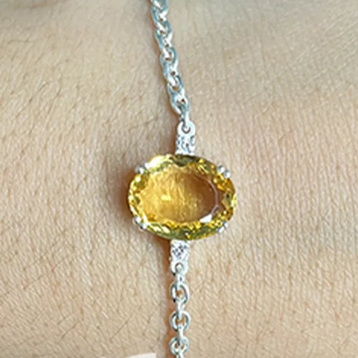 Citrine Silver Rakhi - RK-1CN