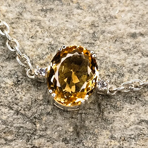 Citrine Silver Rakhi - RK-1CN
