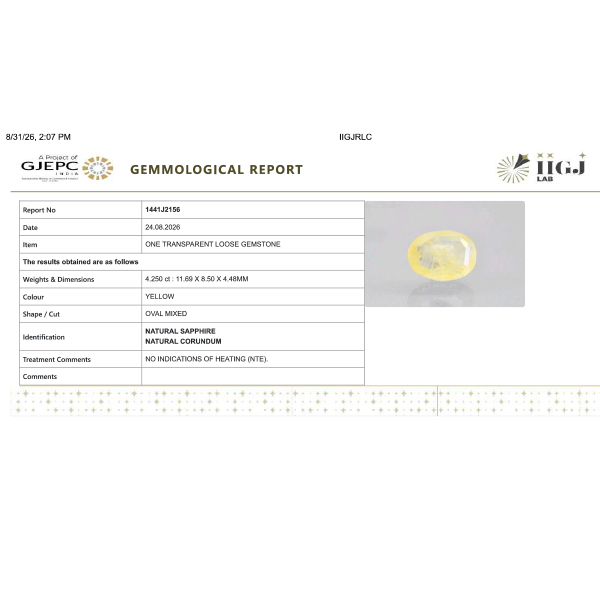 Yellow Sapphire - 4.25 carats