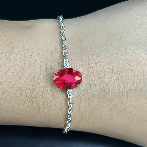 Indian Ruby Silver Rakhi - RK-1IR