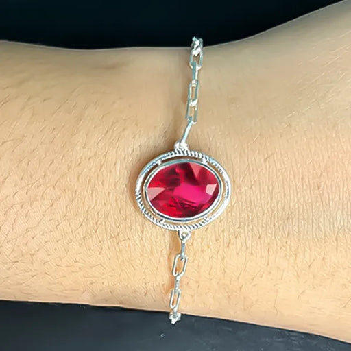 Indian Ruby Silver Rakhi - RK-2IR