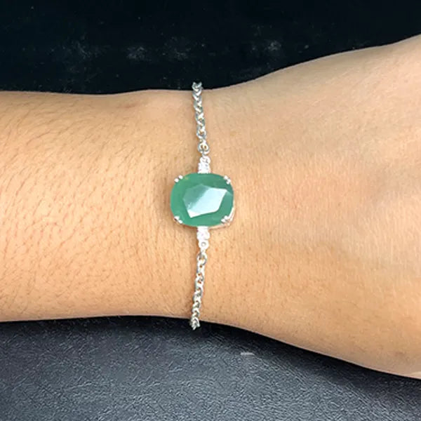 Jade Silver Rakhi - RK-1JD