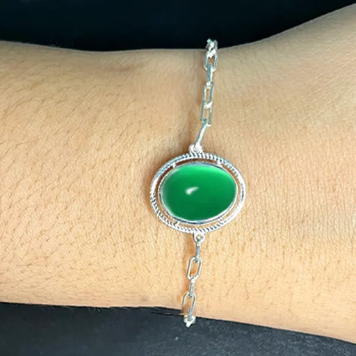 Jade Silver Rakhi - RK-2JD