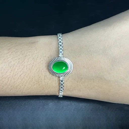 Jade Silver Rakhi - RK-3JD
