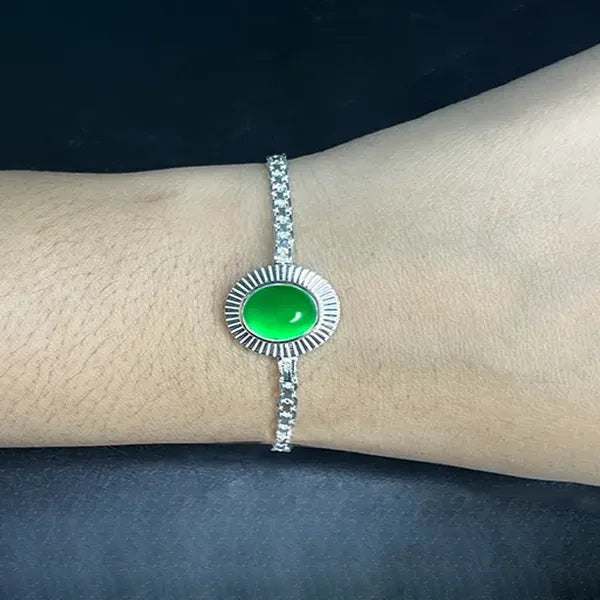 Jade Silver Rakhi - RK-3JD
