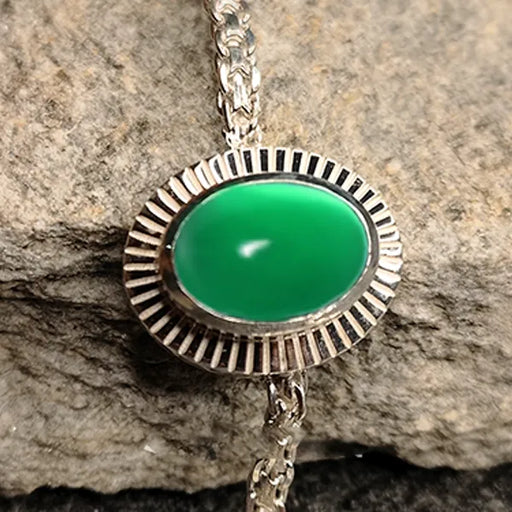 Jade Silver Rakhi - RK-3JD