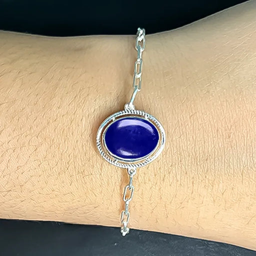 Lapis Lazuli Silver Rakhi - RK-2LZ