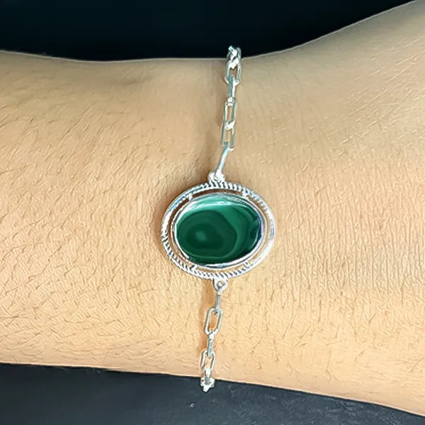 Malachite Silver Rakhi - RK-2MT