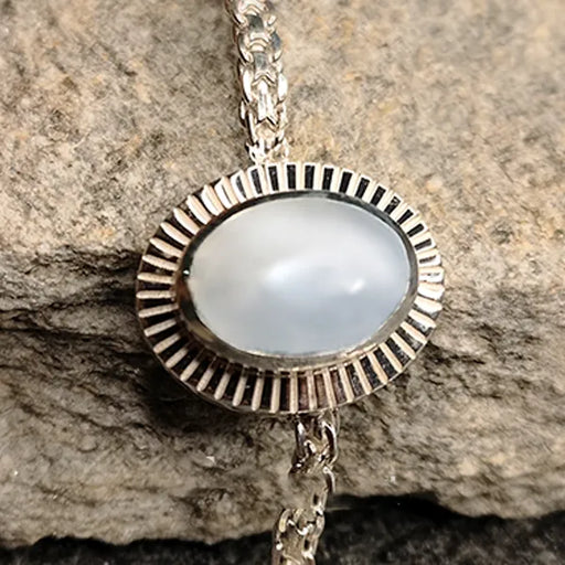 Moonstone Silver Rakhi - RK-3MS
