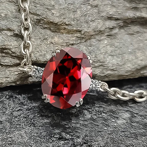 Red Garnet Silver Rakhi - RK-1RG