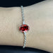Red Garnet Silver Rakhi - RK-1RG