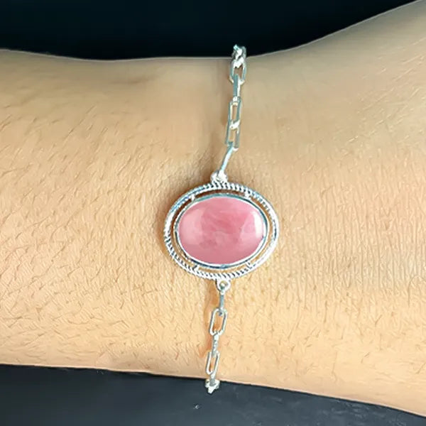 Rose Quartz Silver Rakhi - RK-2RQ