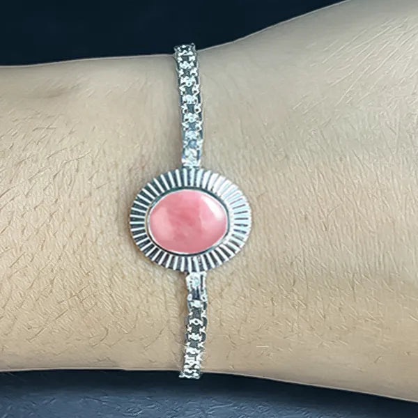 Rose Quartz Silver Rakhi - RK-3RQ