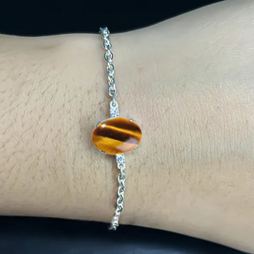 Tiger Eye Silver Rakhi - RK-1TE